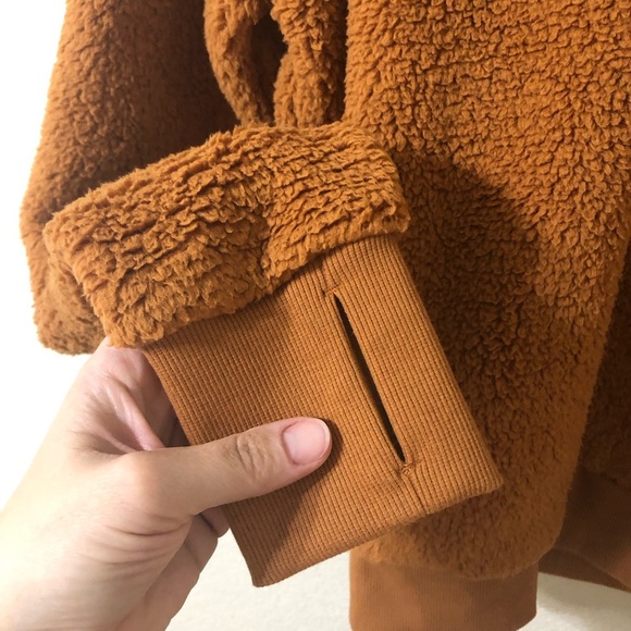 NWT Athleta Tugga Sherpa Hoodie in Cattail Brown - Size XXS - Picture 3 of 9